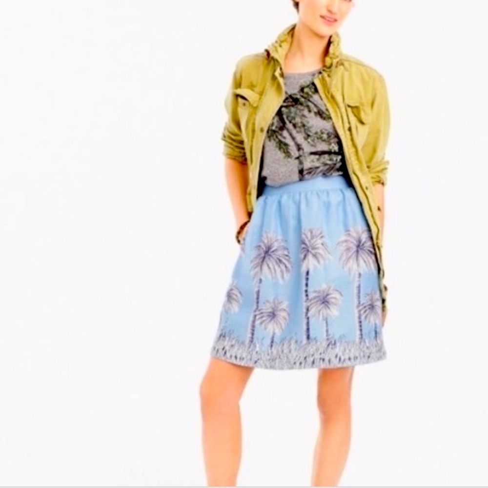 J Crew A-Line Linen Pleated Skirt